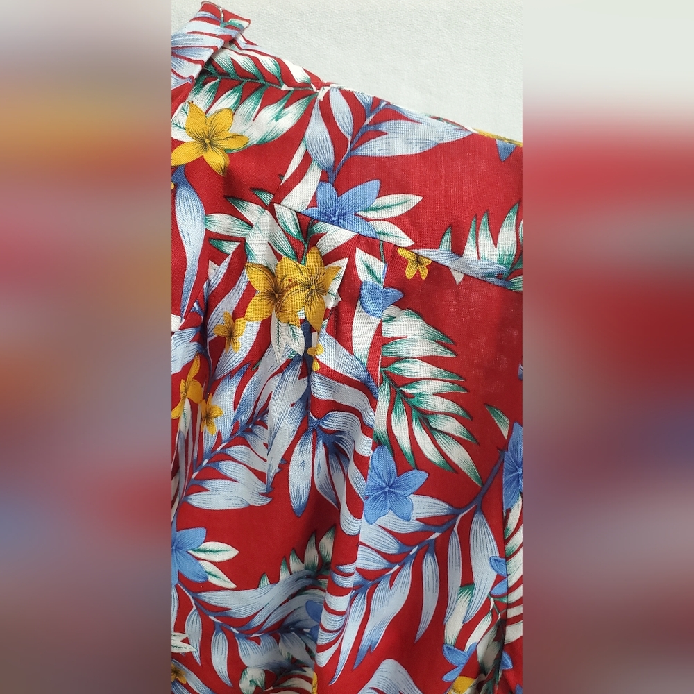 Royal Monk Tropical Shirt Waist Dress L Unique Vintage - Picture 4 of 11